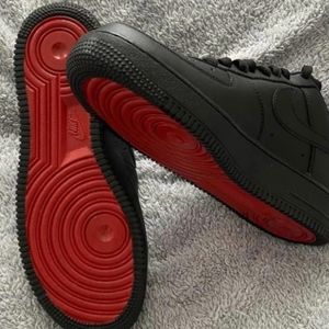 Custom red bottom airforce 1